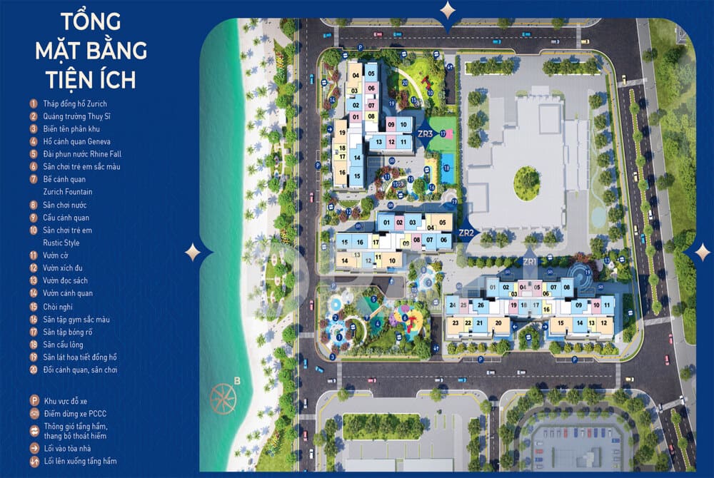 mặt bằng tiện ích The Zurich